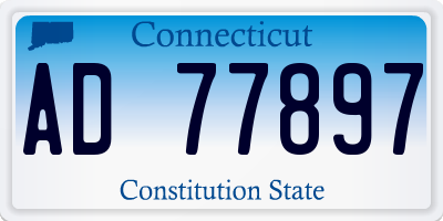 CT license plate AD77897
