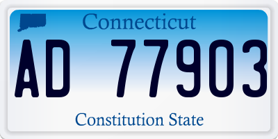 CT license plate AD77903