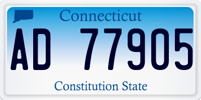 CT license plate AD77905