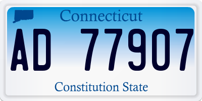 CT license plate AD77907