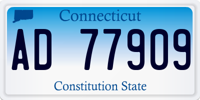 CT license plate AD77909