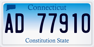 CT license plate AD77910