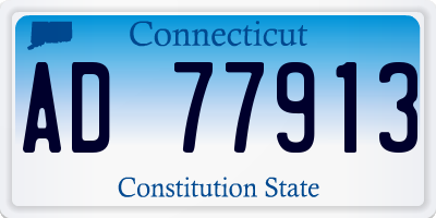 CT license plate AD77913