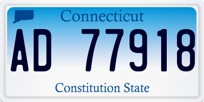 CT license plate AD77918