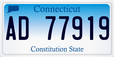 CT license plate AD77919