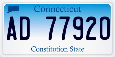 CT license plate AD77920