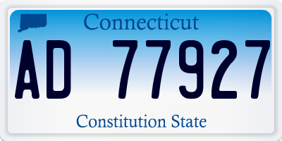 CT license plate AD77927