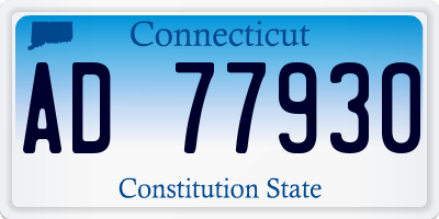 CT license plate AD77930