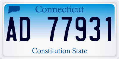 CT license plate AD77931