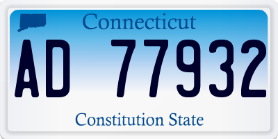 CT license plate AD77932