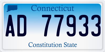 CT license plate AD77933