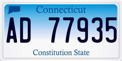 CT license plate AD77935