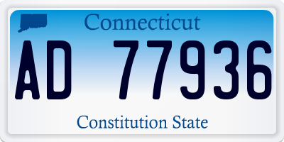 CT license plate AD77936