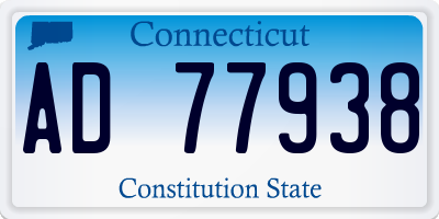 CT license plate AD77938