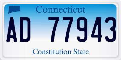 CT license plate AD77943