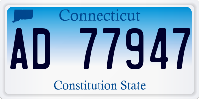 CT license plate AD77947