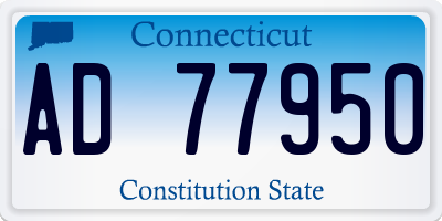 CT license plate AD77950