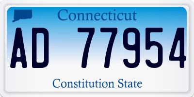 CT license plate AD77954