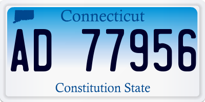 CT license plate AD77956