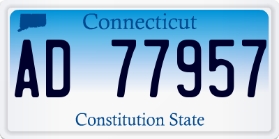 CT license plate AD77957