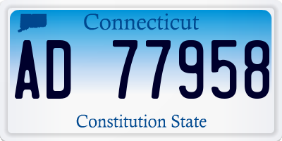 CT license plate AD77958