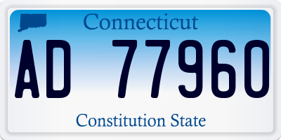 CT license plate AD77960