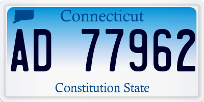 CT license plate AD77962