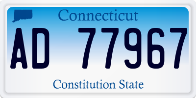 CT license plate AD77967