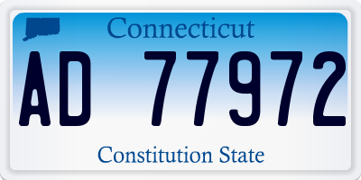 CT license plate AD77972