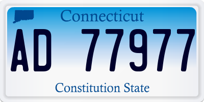 CT license plate AD77977