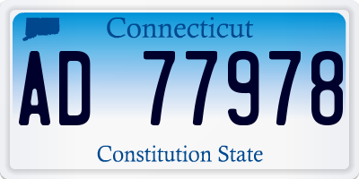 CT license plate AD77978