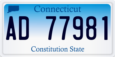 CT license plate AD77981
