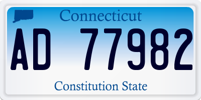 CT license plate AD77982