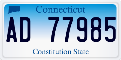 CT license plate AD77985