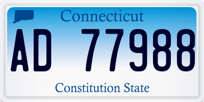 CT license plate AD77988