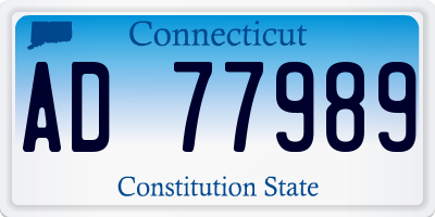 CT license plate AD77989