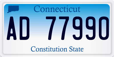 CT license plate AD77990