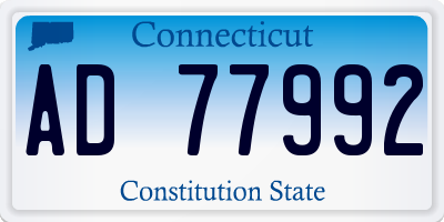 CT license plate AD77992
