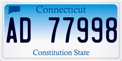 CT license plate AD77998
