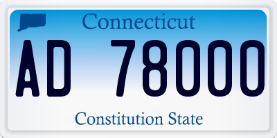 CT license plate AD78000