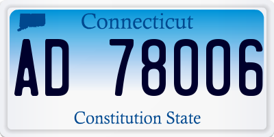 CT license plate AD78006