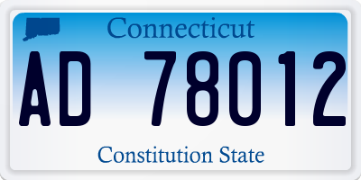 CT license plate AD78012