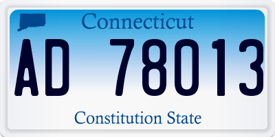 CT license plate AD78013