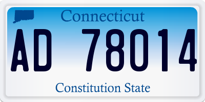 CT license plate AD78014