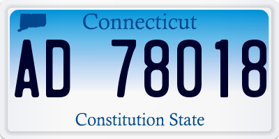 CT license plate AD78018
