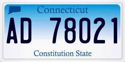 CT license plate AD78021