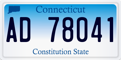 CT license plate AD78041