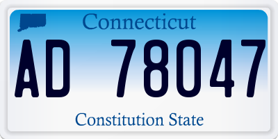 CT license plate AD78047