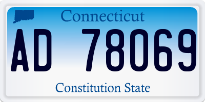 CT license plate AD78069