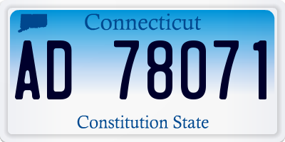 CT license plate AD78071